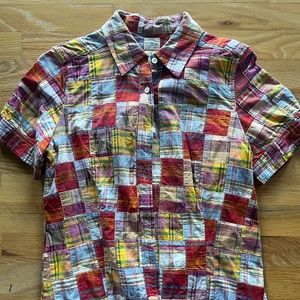 Jcrew patchwork button up shirt